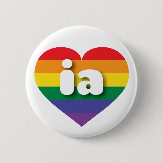 Ik hou van Iowa Rainbow Heart Ronde Button 5,7 Cm (Voorkant)