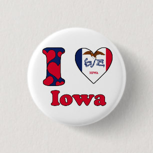 Ik hou van Iowa Ronde Button 3,2 Cm