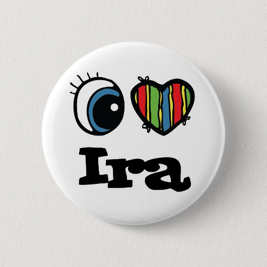 Ik hou van Ira Ronde Button 5,7 Cm (Voorkant)