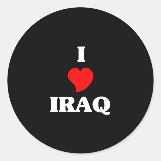 Ik hou van Irak Ronde Sticker (Voorkant)