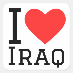 Ik hou van Irak Vierkante Sticker