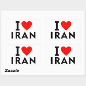 Ik hou van Iran als hartreissymposium Rechthoekige Sticker (Vel)
