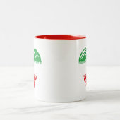 Ik hou van Iran - Iraanse vlag hartvorm Tweekleurige Koffiemok (Center)