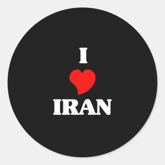 Ik hou van Iran Ronde Sticker (Voorkant)