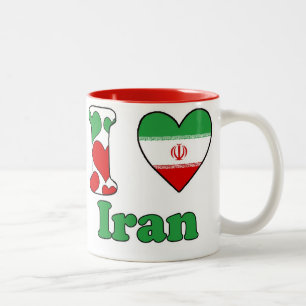 Ik hou van Iran Tweekleurige Koffiemok