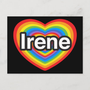Ik hou van Irene. Ik hou van je Irene. Hart Briefkaart