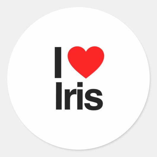 ik hou van iris ronde sticker (Voorkant)