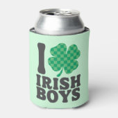 Ik hou van Irish Boys Funny Shamrock St Patrick's Blikjeskoeler (Blikje Voorkant)