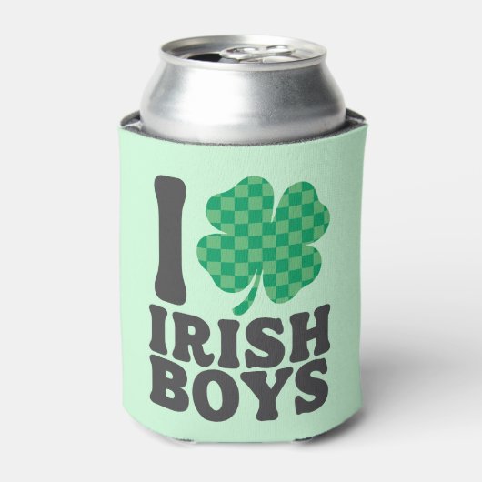 Ik hou van Irish Boys Funny Shamrock St Patrick's  Blikjeskoeler (Blikje Voorkant)