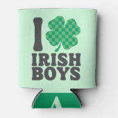 Ik hou van Irish Boys Funny Shamrock St Patrick's  Blikjeskoeler (Voorkant)