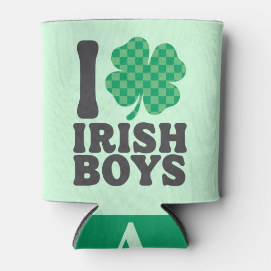 Ik hou van Irish Boys Funny Shamrock St Patrick's Blikjeskoeler (Voorkant)
