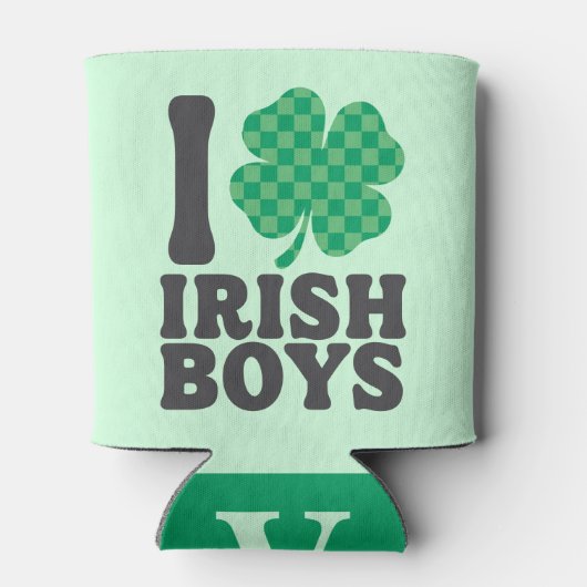 Ik hou van Irish Boys Funny Shamrock St Patrick's  Blikjeskoeler (Achterkant)