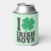 Ik hou van Irish Boys Funny Shamrock St Patrick's Blikjeskoeler (Blikje Achterkant)