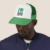 Ik hou van Irish Boys Funny Shamrock St Patrick's  Trucker Pet (In situ)