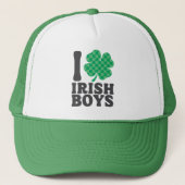 Ik hou van Irish Boys Funny Shamrock St Patrick's  Trucker Pet (Voorkant)