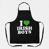 Ik hou van Irish Boys Grappig St Patrick's Day Hea Schort (Voorkant)
