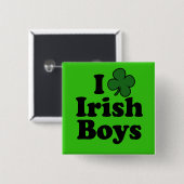 Ik hou van Irish Boys Shamrock Button Pin (Voorkant /achterkant)