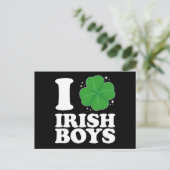 Ik hou van Irish Boys Shamrock Heart St Patrick's  Briefkaart (Staand voorkant)