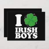 Ik hou van Irish Boys Shamrock Heart St Patrick's  Briefkaart (Voorkant / Achterkant)