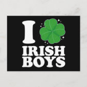 Ik hou van Irish Boys Shamrock Heart St Patrick's  Briefkaart (Voorkant)