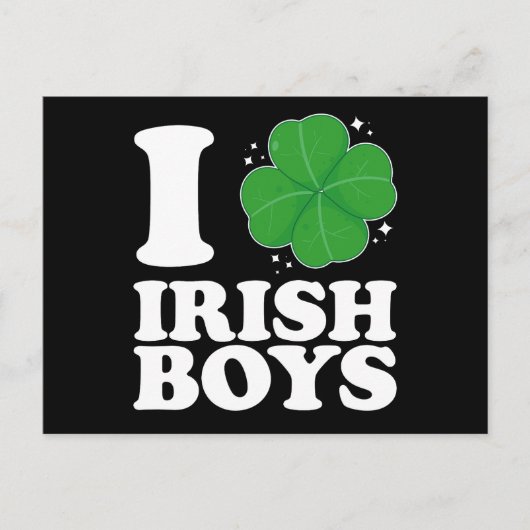 Ik hou van Irish Boys Shamrock Heart St Patrick's  Briefkaart (Voorkant)