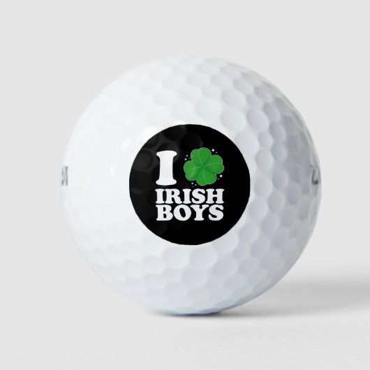 Ik hou van Irish Boys Shamrock Heart St Patrick's  Golfballen (Voorkant)