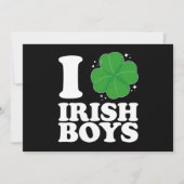 Ik hou van Irish Boys Shamrock Heart St Patrick's Kaart (Voorkant)