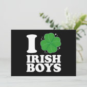 Ik hou van Irish Boys Shamrock Heart St Patrick's Kaart (Staand voorkant)