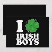 Ik hou van Irish Boys Shamrock Heart St Patrick's Kaart (Voorkant / Achterkant)