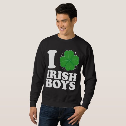 Ik hou van Irish Boys Shamrock Heart St Patrick's Trui (Voorkant volledig)