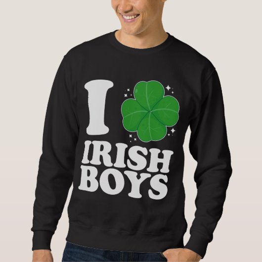 Ik hou van Irish Boys Shamrock Heart St Patrick's Trui (Voorkant)
