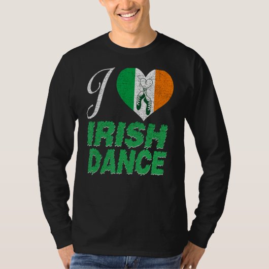 Ik hou van Irish Dance Cute Irish Step Dance T-shirt (Voorkant)