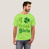 Ik hou van Irish Girls Shamrock Green T-shirt (Voorkant volledig)
