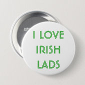 Ik hou van IRISH LADS St. Patrick's Day Button (Voorkant /achterkant)