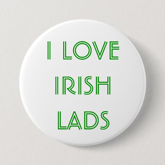 Ik hou van IRISH LADS St. Patrick's Day Button (Voorkant)