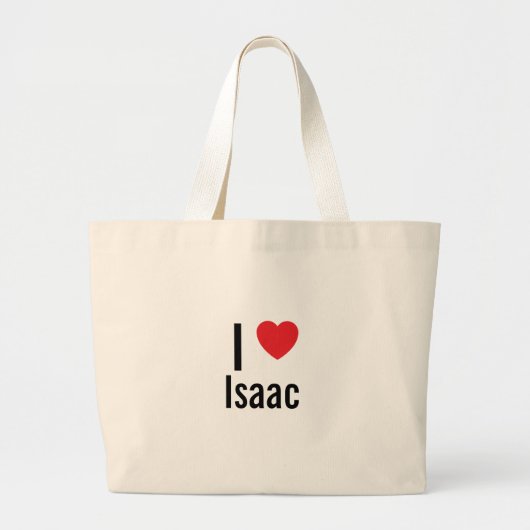 Ik hou van Isaac Grote Tote Bag (Voorkant)
