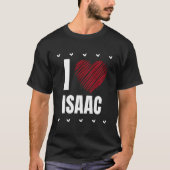 Ik hou van Isaac voornaam Cool Heart Grappig Perso T-shirt (Voorkant)