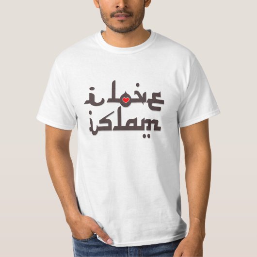 Ik hou van islam slogan t-shirt (Voorkant)