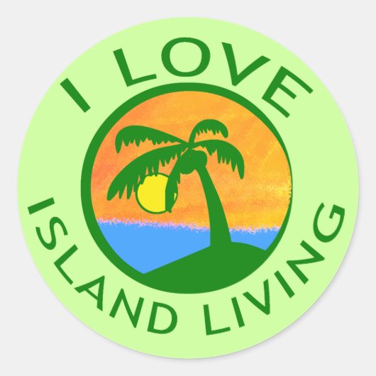 Ik hou van Island Living producten Ronde Sticker (Voorkant)