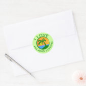 Ik hou van Island Living producten Ronde Sticker (Envelop)
