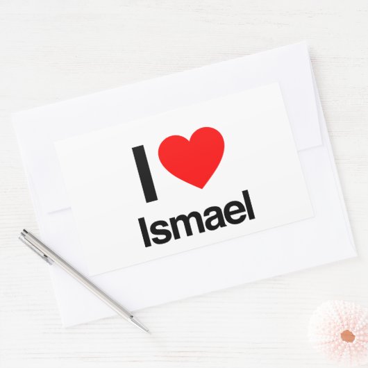 ik hou van ismael rechthoekige sticker (Envelop)