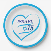 Ik hou van Israël 75 Jubileum, Onafhankelijkheidsd Papieren Bordje (Voorkant)