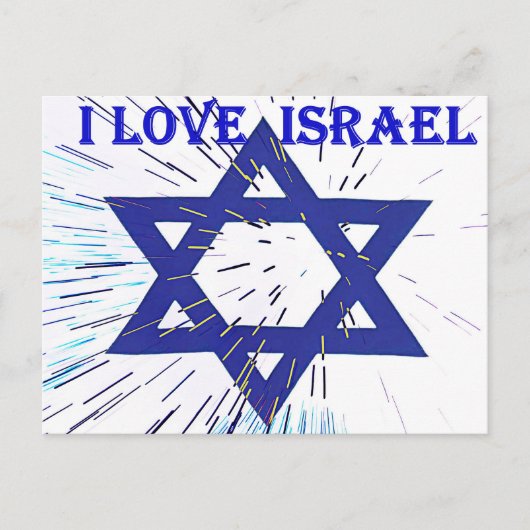 ik hou van Israël Briefkaart (Voorkant)
