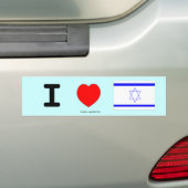 Ik hou van Israël Bumpersticker (Op auto)