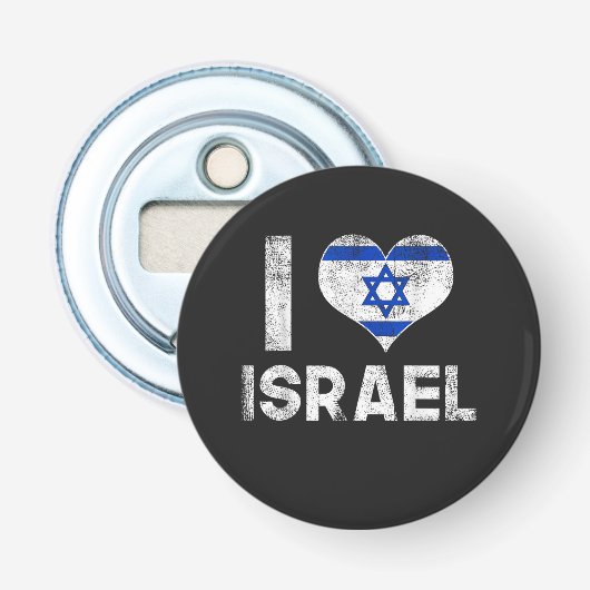 Ik hou van Israël Button Flesopener (Voorkant)