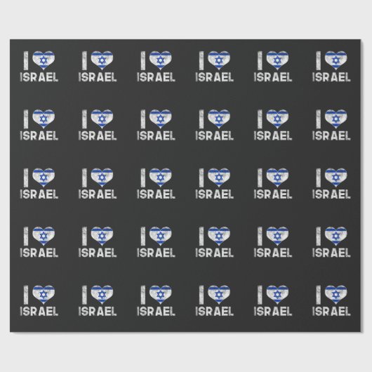 Ik hou van Israël Cadeaupapier (Vlak)