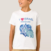 "Ik hou van Israel en dinosaurussen" - T shirt (Voorkant)