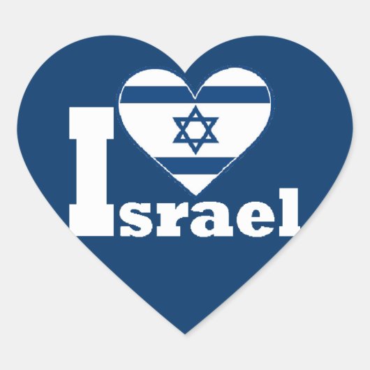 Ik hou van Israël Hart Sticker (Voorkant)