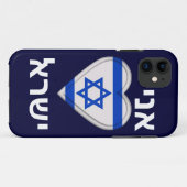 Ik hou van Israël in het Hebreeuws Case-Mate iPhone Case (Achterkant (horizontaal))