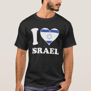 Ik hou van Israel Israëlische vlag hart T Shirt